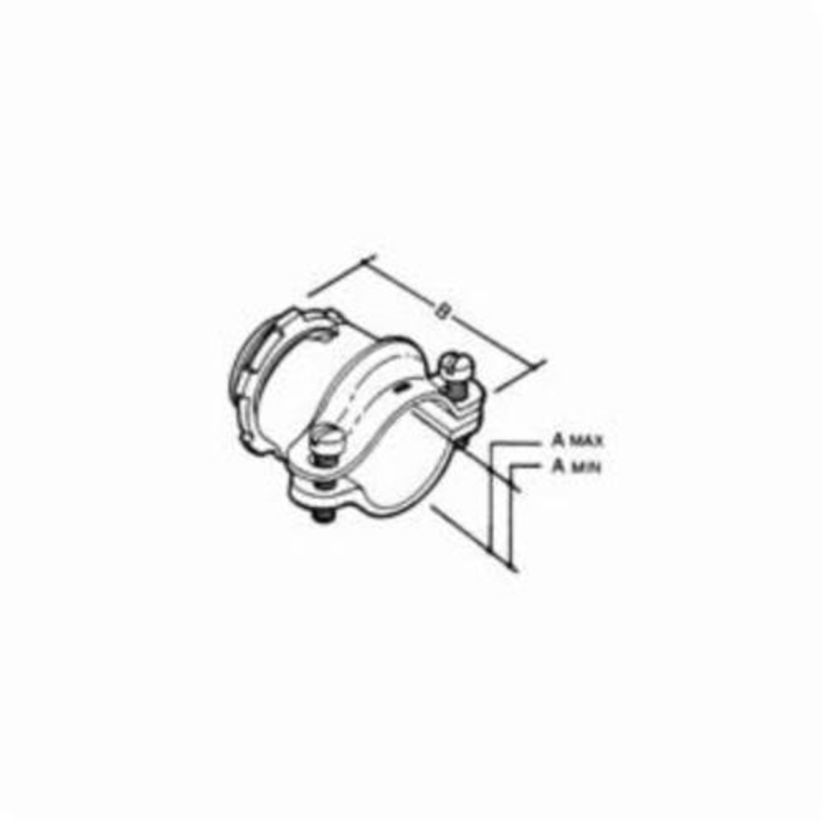 Steel City NC-201 Clamp Connector, 3/8 in Trade, 0.4 to 0.95 in Cable Openings, For Use With Non-Metallic Sheathed Cable, Die Cast Zinc